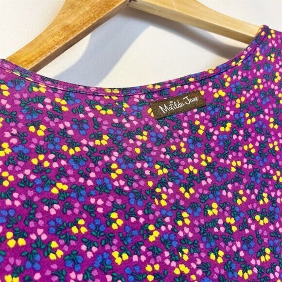 Matilda Jane Floral Purple Walking on a Cloud Short Sleeve Top M Cottagecore - Picture 6 of 7